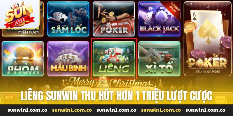Liêng Sunwin thu hút hơn 1 triệu lượt cược