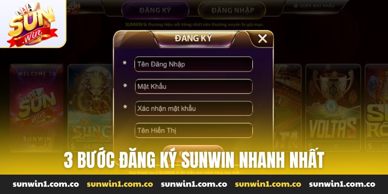 3 bước đăng ký Sunwin nhanh nhất